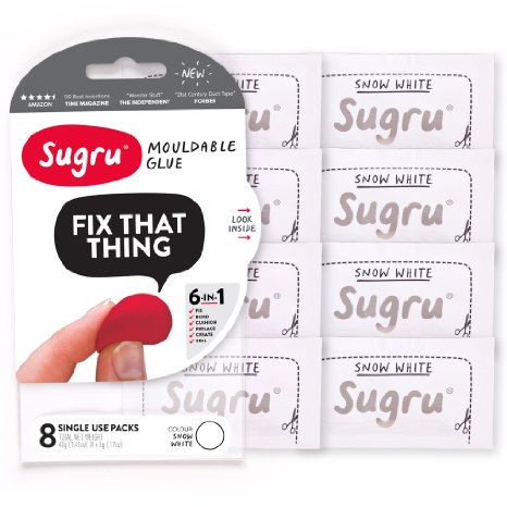 Sugru Moldable Glue - White (Pack of 8)