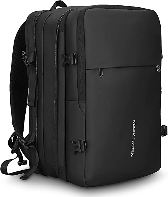 Expandable Laptop Backpack, Fits 17.3 Inch Business Backpack, Waterproof Carry-on Travel Backpack, Anti-Theft Backpack for Men and Women, Black