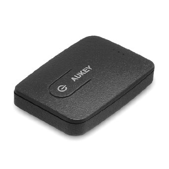 Bluetooth Transmitter AUKEY Portable Wireless Stereo Music Transmitter Adapter with A2DP and AptX Simultaneously Pairing with Two Headsets for TV PC iPod MP3 and other 35mm Audio Devices