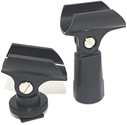 Camera Microphone Universal Clips Mount By Lonker Replacement Holder for Shotgun Mics Condenser Long Microphones