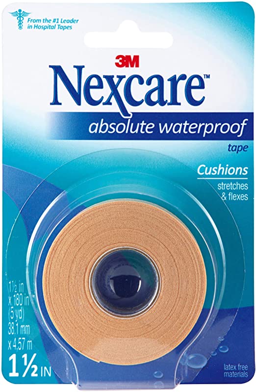 Nexcare Absolute Waterproof Wide Tape, 1.5' X 5 yd. Per Roll (5 Rolls)