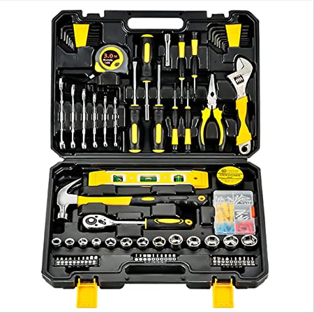 Tool Kit 108 Pcs Home Basic Tool Kit with Case for Auto Maintenance and Other Essential Mechanical Repair Powerful and Durable Tool Set with Humanized Labor-Saving Toolkit and Sturdy Plastic Toolbox