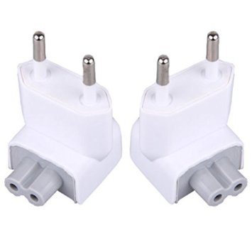 Black Menba US to Europe Plug Travel Charger Converter for Apple iBook/MacBook Pack Of 2