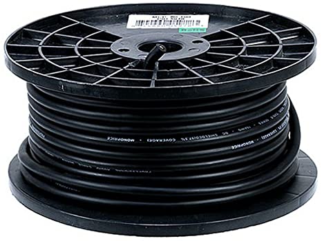 Monoprice 8.0mm Professional Microphone Bulk 16AWG Cable Cord - 100 Feet- Black with High-Purity, Oxygen Free Copper Conductors and Braided Copper Shield