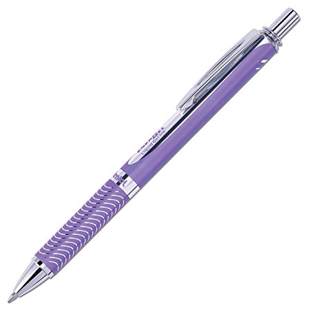 Pentel EnerGel Alloy RT Premium Liquid Gel Pen, 0.7mm Violet Barrel, Black Ink (BL407VBPA)