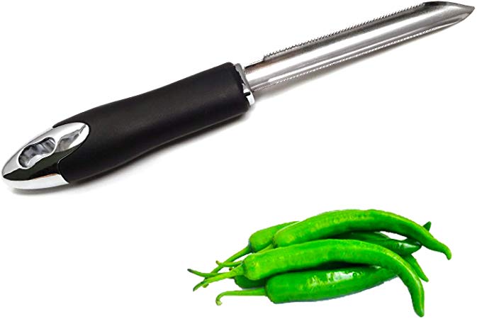 HONBAY 1PCS Stainless Steel Jalapeno Chili Pepper Zucchini Cucumber Vegetable Eggplant Potato Apple Corer for Kitchen