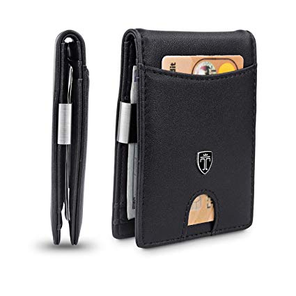 TRAVANDO ® Slim Wallet with Money Clip"Seattle" RFID Blocking Wallet - Credit Card Holder - Travel Wallet - Minimalist Mini Wallet Bifold for Men with Gift Box