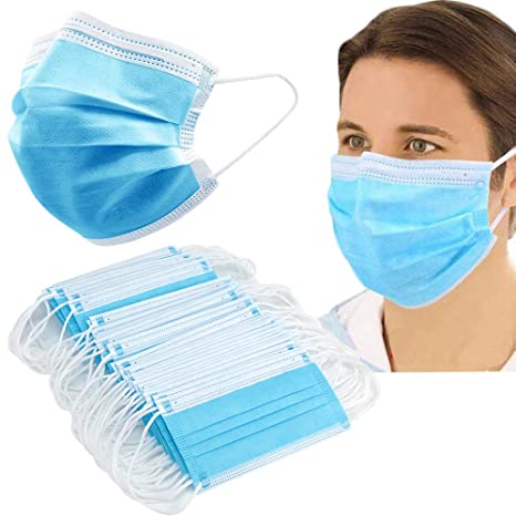 30PCS 3-Ply disposable blue mouth filter shield breathable face protection dust proof