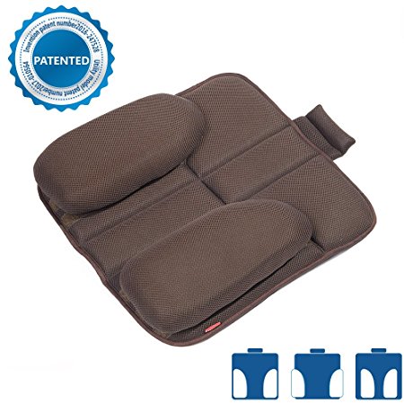 TanYoo 2 in 1 Multifunction Super Breathable Ergonomic Design Seat Cushion & Lumbar Back Support Pillow for Cars/Office/Chair, Adjustable to Improve Your Posture