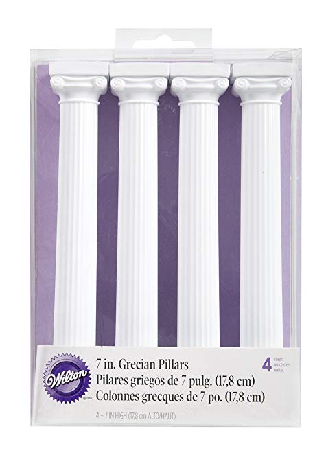 Wilton 303-3705 4-Pack Grecian Pillars for Cakes, 17,8 cm