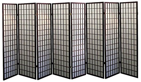 Legacy Decor Japanese Oriental Style Room Screen Divider, 8 Panel Espresso Color