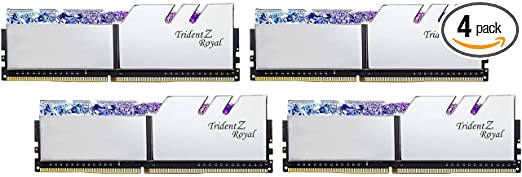 G.SKILL 128GB (4 x 32GB) Trident Z Royal Series DDR4 PC4-28800 3600MHz Intel XMP 2.0 Desktop Memory Model F4-3600C18Q-128GTRS