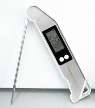 Simply Peachee - Digital Instant Read Thermometer for Meat Grilling Frying BBQ Jelly and Candy Making and Candle Making includes Extra Battery