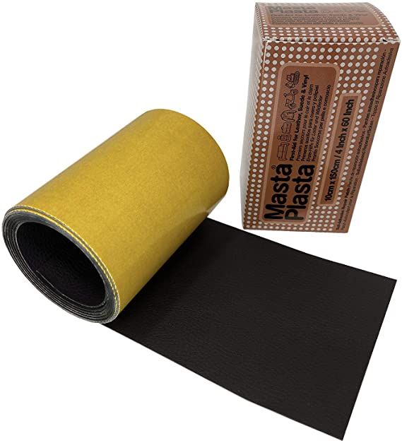MASTAPLASTA Self-Adhesive Leather Repair On A Roll - for Leather and Vinyl Repair, Black, 60 x 4 Inch