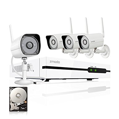 Zmodo 720p HD Wireless Security NVR System with 4 HD Outdoor Night Vision Wireless IP Cameras and 1TB Hard Drive