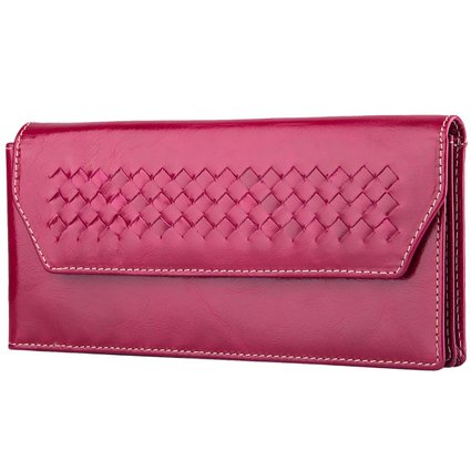 SODEE Women's Genuine Leather Long Zipper Wallet Credit Card/ID Case Clutch Holder Silm Purse