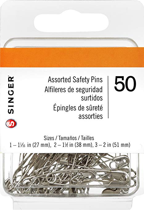 Singer 226 Assorted Safety Pins, Multisize, 50-Count