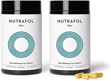 Nutrafol Mens Hair Growth Supplement for Thicker, Stronger Hair (4 Capsules Per Day - 2 Bottles - 2 Month Supply)