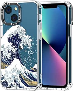 MOSNOVO Coque pour iPhone 13 Mini - Housse Fine Transparente Antichoc en TPU   PC [Protection Contre Les Chutes de 2 m/Anti-Pelage] - Grande Vague