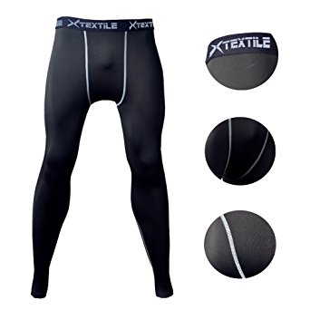 Xtextile Sports Compression Running Leggings Gym Exercise Lycra Elastic Tight Pants Leggings for Men Male