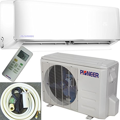 Pioneer Air Conditioner Inverter   Ductless Wall Mount Mini Split System Air Conditioner & Heat Pump Full Set, 24000 BTU 230V