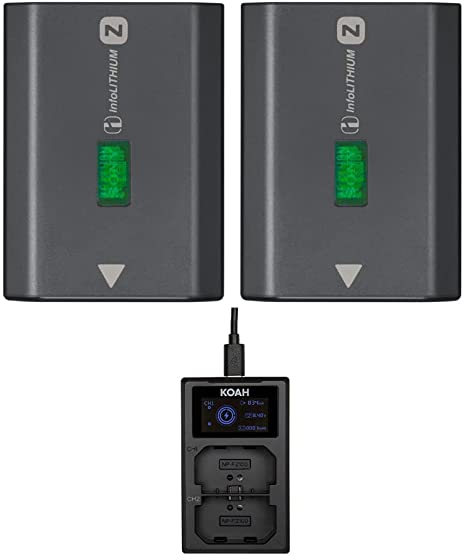 Sony NPFZ100 Z-Series Rechargeable Battery (Two-Pack) with Dual Charger Bundle (3 Items)