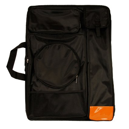 US Art Supply Black Nylon Art Portfolio Carry Backpack Bag, (Size: 25-1/2" x 19" x 4-3/8")