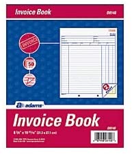 Adams Invoice Book, 8-3/8 x 10-11/16 Inches, 2-Part, Carbonless, White/Canary, 50 Sets per Book (D8140)