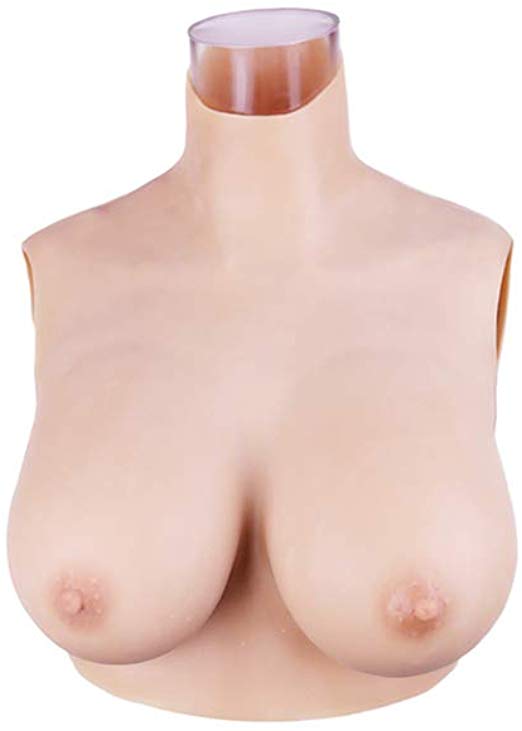 Minaky Silicone Breast Plate Fake Boobs Mastectomy Prosthesis for Crossdresser Transgender Costume 1G(Lightweight)