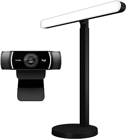 Logitech C922x Pro Stream Webcam 1080p Camera for HD Video Streaming Litra Beam Premium LED Streaming Key Light with TrueSoft, Adjustable Desktop Mount