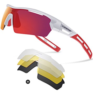 Torege Polarized Sports Sunglasses for Men Women Cycling Running Driving Fishing Golf Baseball Glasses EMS-TR90 Unbreakable Frame TR033