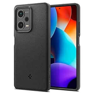 Spigen Essential Sand Blast Back Cover Case Compatible with Redmi Note 12 Pro  (TPU | Matte Black)