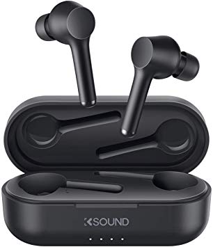 True Wireless Earbuds, KSOUND Bluetooth 5.0 in-Ear Headphones, Superior Sound Quality with 30H Playtime, Single/Twin Mode, Smart Touch Control Earphones with Built-in Mic and One Step Pairing
