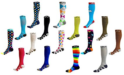 Compression Socks (1 pair) for Women & Men by A-Swift - Best For Running, Athletic Sports, Crossfit, Flight Travel - Suits Nurses, Maternity Pregnancy, Shin Splints - Below Knee High