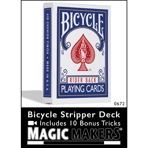 Bicycle Stripper Deck Blue With 10 Bonus Tricks