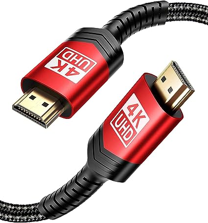 JSAUX 4K HDMI Cable 10M, Ultra High Speed 18Gbps HDMI 2.0 Cable Lead Support 4K@60Hz HDR, HDCP 2.2, 2160P, HD 1080P, Ethernet, 3D, ARC Compatible with Fire TV, Apple TV, PlayStation PS4 PS3 PC - Red