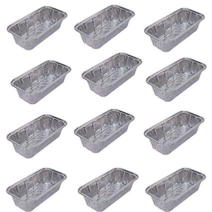 Set of 12 Disposable Aluminum Loaf Pans, Bread Pans, Meatloaf pans