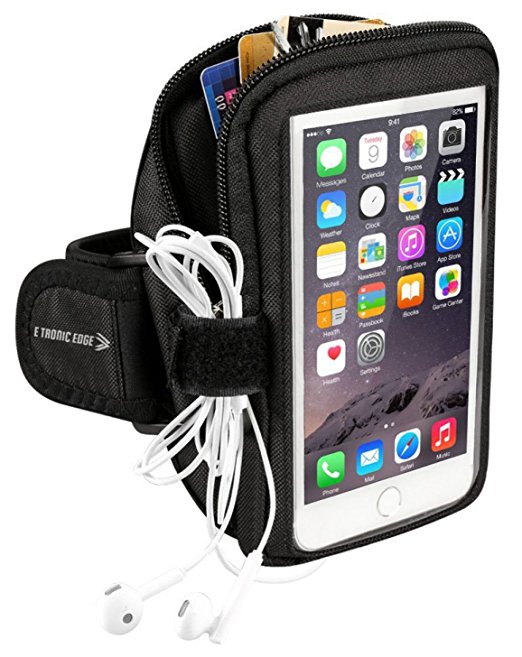 Sports Armband: Cell Phone Holder Case Arm Band Strap With Zipper Pouch/ Mobile Exercise Running Workout For Apple iPhone 6 6S 7 Plus Android Samsung Galaxy S5 S6 S7 S8 Note 4 5 Edge LG HTC ASUS Pixel