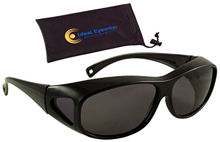 Polarized Floating Fit Over Sunglasses by Ideal Eyewear - Wear Over Prescription Glasses - They Float! - Great for Fishing, Boating, Watersports, Golf, & Driving