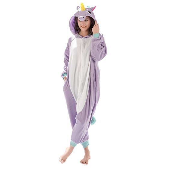 Emolly Fashion Unicorn Animal Onesie -Soft and Comfortable with Pockets! Fun As a Costume or Pajamas - for Men Women Teens Adults! 5% of Sales Donated to San Diego Zoo Global Wildlife Conservancy