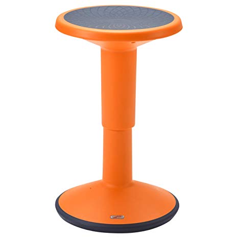 ECR4Kids SitWell Height-Adjustable Wobble Stool - Active Flexible Seating Chair for Kids and Adults - School and Office, Orange