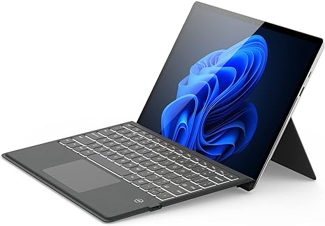 GreenLaw Surface Pro 9 Keyboard, Pro 8 Keyboard,13 inch, 7 Color Backlight with Multi-Gesture Touchpad, Wireless Bluetooth 5.1, Detachable Ultra-Slim Type Cover for Surface Pro 9/8/X13 inch, Grey