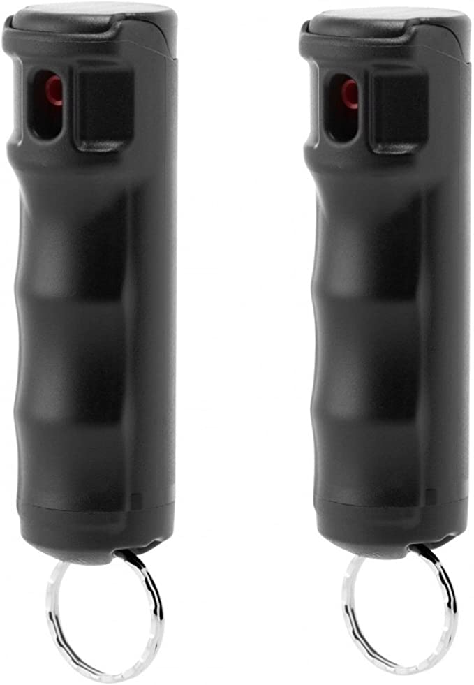 Mace Police Strength Pepper Spray with Invisible UV Identifying Dye, Keyguard Hard Case Flip Top with Key Ring and Safety Trigger, 10 Blast Stream of Up to 10 Feet