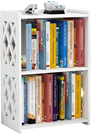 Riipoo Small Bookshelf, Kids Bookcase, Bedside End Table Shelf, White Nightstand for Living Room, Bedroom, Sofa, Nursery, Small Spaces