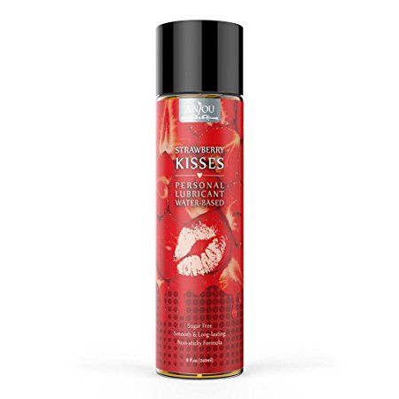 Personal Lubricant 8 oz Water Based Strawberry-Flavored Lube for Women and Men Suitable for Oral Sex, Sex Toys, Condoms and Sensitive Skin