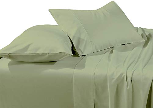 Solid Sage Brushed Microfiber Twin Extra Long (XL) Size Bed Sheet Set