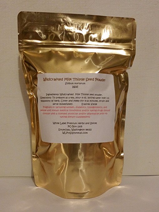 Wildcrafted Milk Thistle Seed Powder 16oz ~ 80% Silymarin ~ 1 lb (pound) ~ (Silybum Marianum) ~ White Label Premium Herbs and Spices ~ Pure Aromatic and Potent ~ Hand packed to order in Heat Sealed Stand Up Pouches~