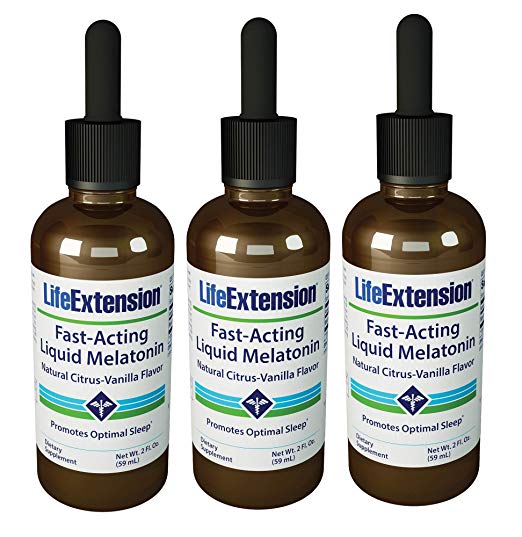 Fast-Acting Liquid Melatonin 2 fl oz (59 mL)-Pack-3