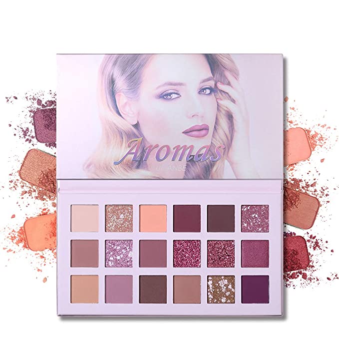 UCANBE Aromas Nudes Eyeshadow Palette, Matte Shimmer Glitter Blending 18 Color Eye Shadow Pallet with Mirror, Natural Velvet Texture Powder Creamy Cosmetic