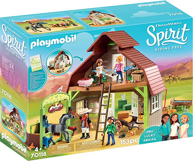 Playmobil Spirit Riding Free Barn with Lucky, PRU & Abigail